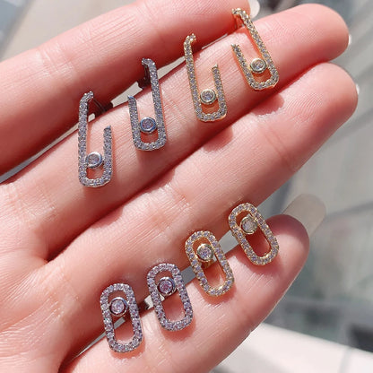 Boucles d'oreilles minimalistes en argent Sterling 925 pour femmes, 1 pièce, sans mouvement, en pierre Cz, bijoux de luxe délicats à la mode