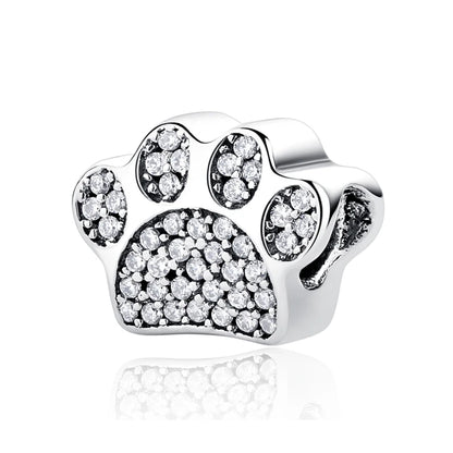 Original 925 en argent Sterling breloque perle amour chien chat patte Panda luciole pendentif breloques idéal pour bracelet colliers femmes bijoux