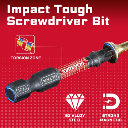Geinxurn 22 pièces 1 "/2" sécurité Torx Ultra magnétique S2 acier multi-pilote ensemble d'embouts (TT7-TT40) avec porte-embout et manchon organisateur