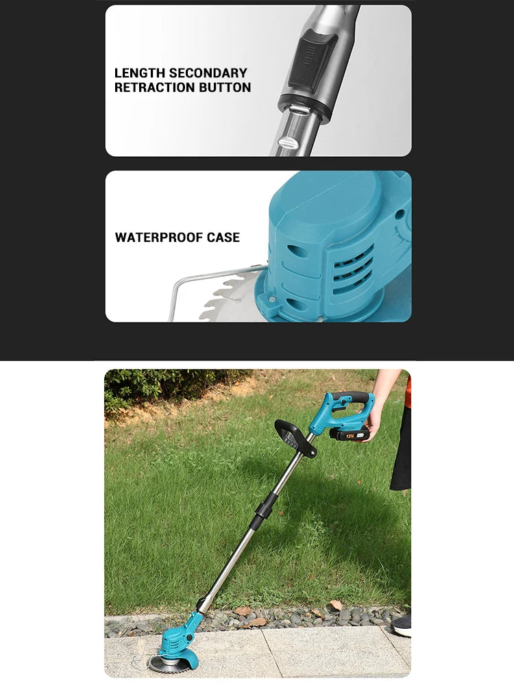 Tondeuse à gazon électrique 21V pour batterie Makita coupe gazon de jardin sans fil 90 °   Tête de coupe d'angle de rotation (sans batterie)