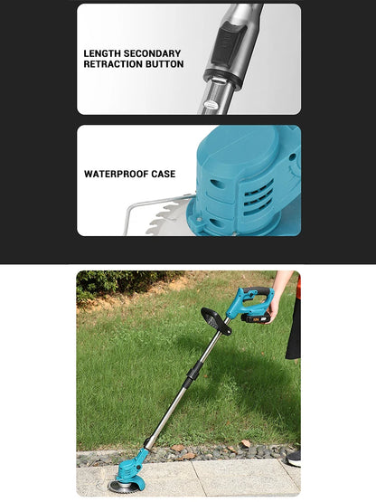 Tondeuse à gazon électrique 21V pour batterie Makita coupe gazon de jardin sans fil 90 °   Tête de coupe d'angle de rotation (sans batterie)