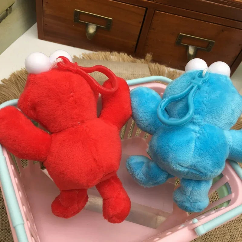 Pendentif en peluche Elmo Sesame Street 12cm, poupée périphérique de dessin animé, porte-clés, décoration de sac à dos, cadeaux de vacances pour amis et enfants