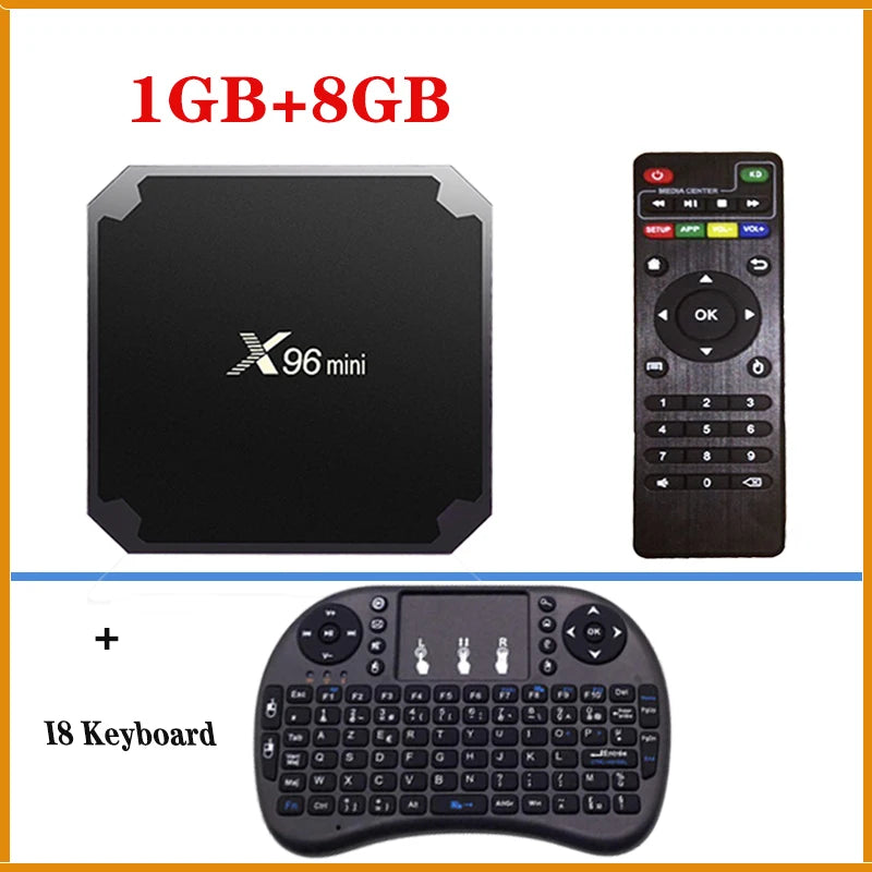 X96 mini android 9.0 boîtier de télévision intelligent 1GB 8GB 2GB 16GB Amlogic S905W navire de france i8 KB android x96mini décodeur de télévision