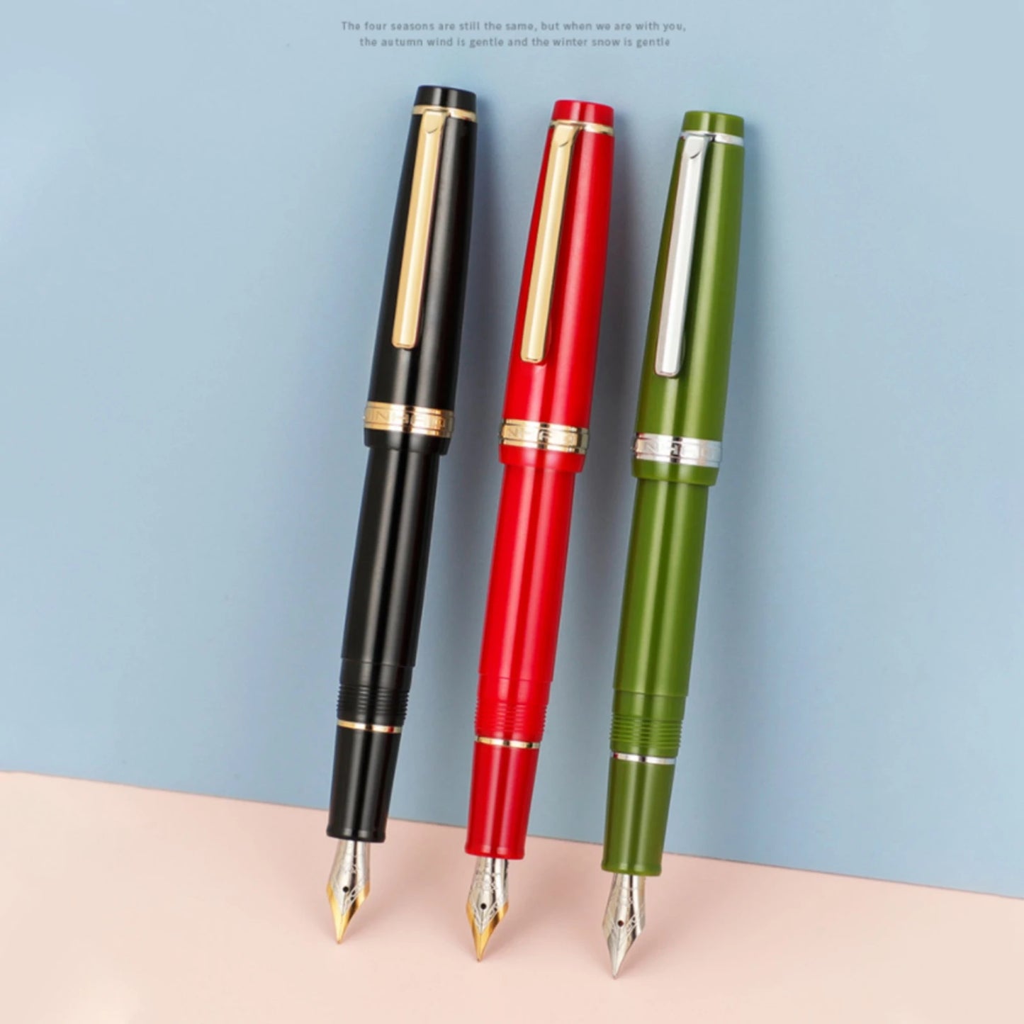 Jinhao-Stylo à plume en acrylique 82 avec clip doré, plume de 0.5mm, rose, vert,