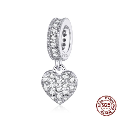 WOSTU – breloques Vintage en forme de cœur, 100% argent Sterling 925,