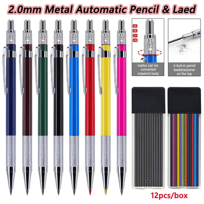 Nouveau crayon mécanique en métal multicolore,