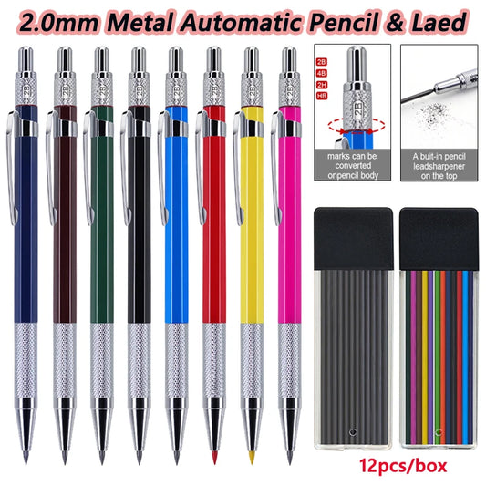 Nouveau crayon mécanique en métal multicolore,