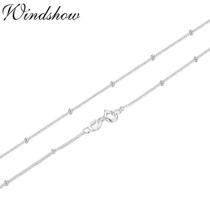 35 cm-80 cm 1mm mince pur 925 perles en argent Sterling gourmette chaîne colliers ras du cou femmes filles bijoux kolye colliers collier ketting