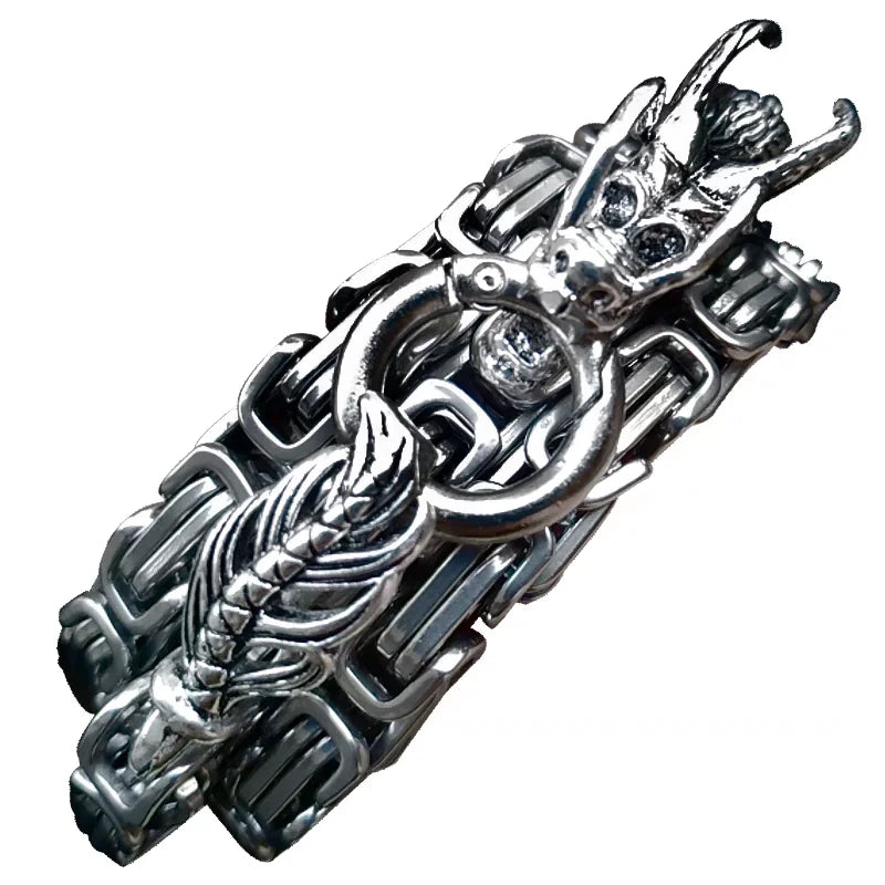 Bracelets en forme de tête de dragon pour hommes, fouet d'autodéfense, collier en acier au titane, bijoux de mode, gadgets de taille, cadeaux sympas, EDC
