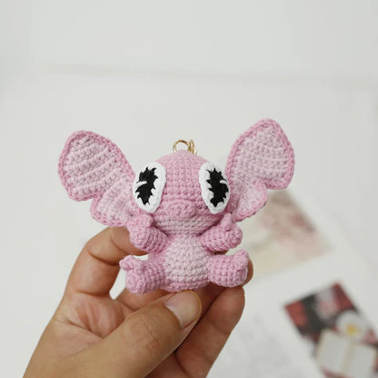 8cm Crochet tricoté point poupées en peluche porte-clés sac à dos tentures petit pendentif saint valentin remise des diplômes cadeaux d'anniversaire