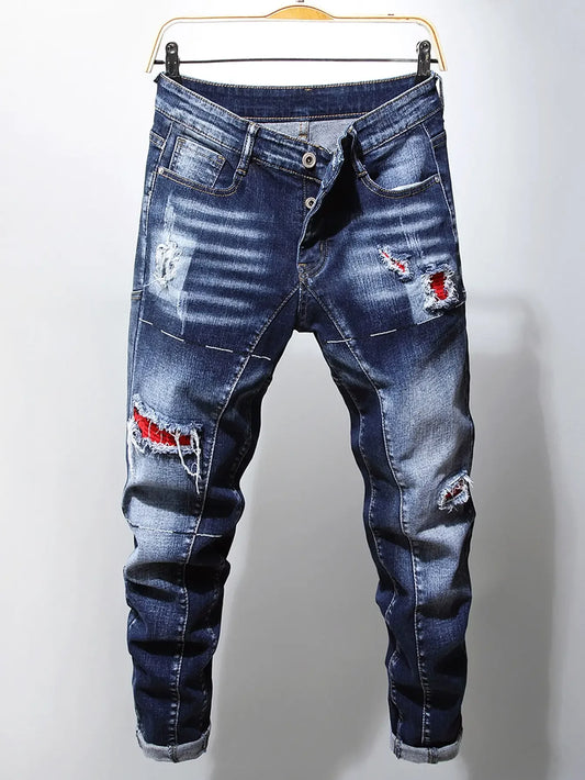 Jean classique en denim bleu pour homme, coupe droite, grande taille, à la mode, pour les affaires, nouvelle collection