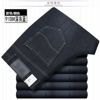 Jean Denim Fin pour Homme, Pantalon Droit, Décontracté, Bleu, Noir, Gris, Vêtements d'Été, Taille 40 42