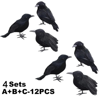 Simulation de Corbeau Noir pour Décoration d'Halloween, Répulsif à Oiseaux, Lutte Antiparasitaire, Pigeon, Jardin, Extérieur