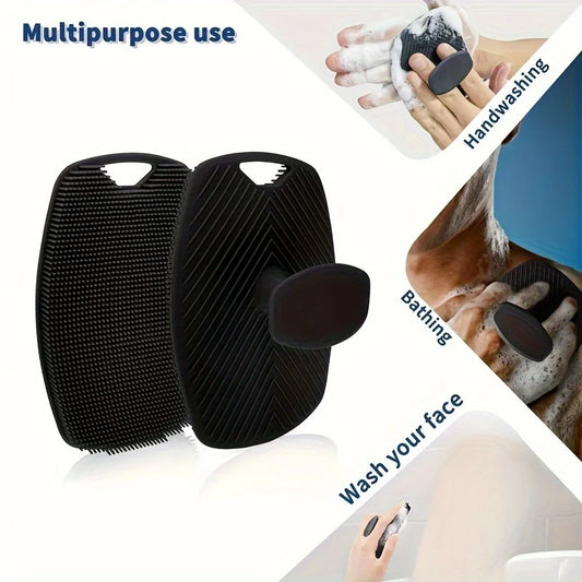 Exfoliant pour gentleman – Poignée ergonomique antidérapante, épurateur corporel en silicone souple pour une exfolie douce, facile à nettoyer et à rincer