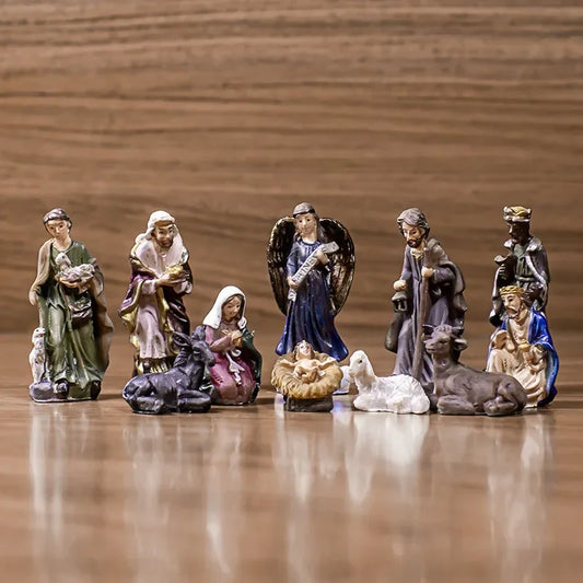 Ensemble de scène de la Nativité de Pâques, Crèche de Jésus de la Vie Réelle, Ornement de Noël CPull, Sainte Famille, Artisanat, Statue, Décor, Cadeaux