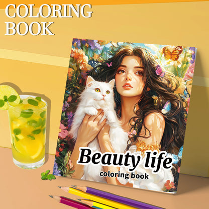 Livre d'images pour adultes: 30 Pages, livre de coloriage de beauté et de vie pour enfants, peinture Graffiti à la main, dessin artistique, cadeau Parent-enfant