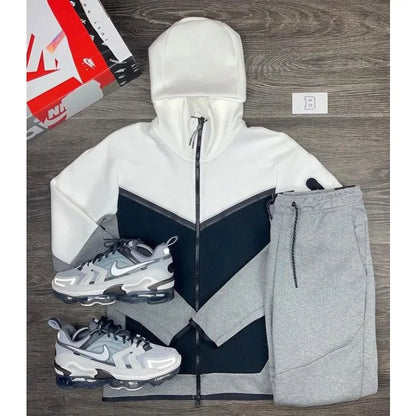Manteau de sport pour hommes printemps et automne nouvelle taille européenne vêtements de sport pantalon à capuche ensemble décontracté survêtement hommes