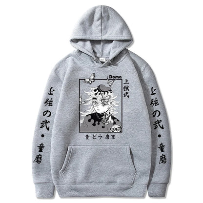 Sweat à capuche pour hommes et femmes, imprimé graphique Douma, décontracté, ample, Harajuku, unisexe, automne, chaud, tendance, Anime Demon Slayer