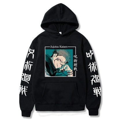Jujutsu Kaisen Anime vêtements Satoru Gojo imprimer à capuche hommes sweat à capuche pour femme répandu Streetwear Harajuku Manga unisexe sweat