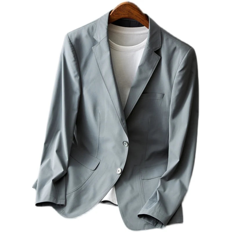Printemps 2024 hommes mode beau affaires Version coréenne mince couleur unie costume décontracté veste acétate M-4XL nouveauté