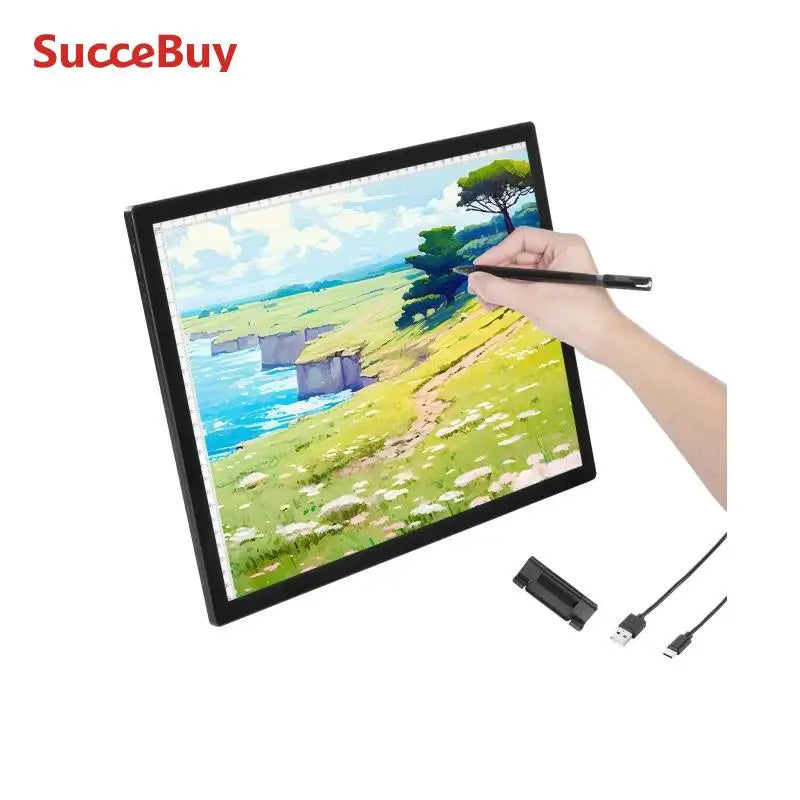 VEVOR Tablette lumineuse LED A3, table lumineuse dessin avec 6 niveaux luminosité réglable, tableau dessin rechargeable pour traçage, pour peinture diamant, animation, croquis, pochoir, artistes, noir