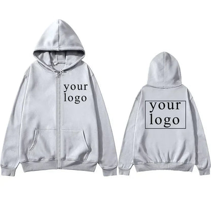 Cardigan à fermeture éclair DIY pour hommes et femmes, nouvelle mode 2025, votre propre design, logo/image de marque, personnalisation personnalisée à tout moment,