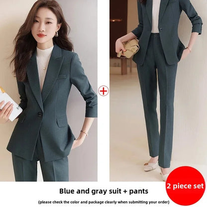 Zihong – costume gris pour femmes, Collection d'automne, haut de gamme, à la mode, élégant, ensemble pantalon, origine chinoise continentale, nouvelle collection 2023