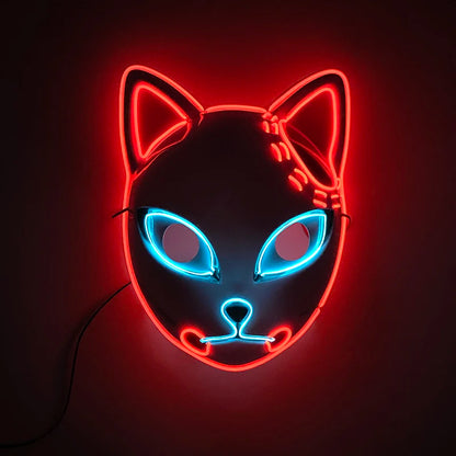 Halloween carnaval fête Costume décoration LED lumineuse masque Halloween masque LED masque éclairer masques de fête pour la fête lumineuse