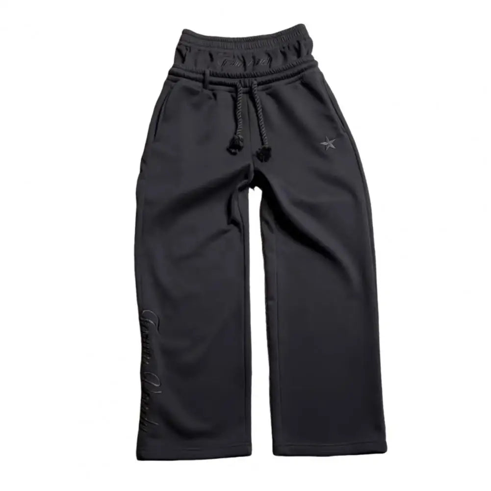 Pantalon décontracté pour hommes, taille élastique, cordon de serrage réglable, Long, avec poches, faux deux pièces, imprimé étoiles, pantalon de loisirs