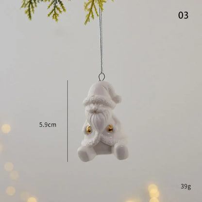 Pendentif de maison en céramique évidée, maison de neige, breloques d'arbre de Noël, décoration de bonne année, cadeaux