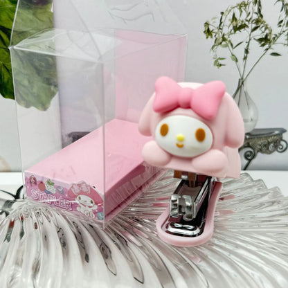 Sanrio – agrafeuse Style point de dessin animé, Figurine en Silicone, dissolvant d'ongles de bureau, agrafeuse pour enfants, reliure de bureau, fournitures pour étudiants