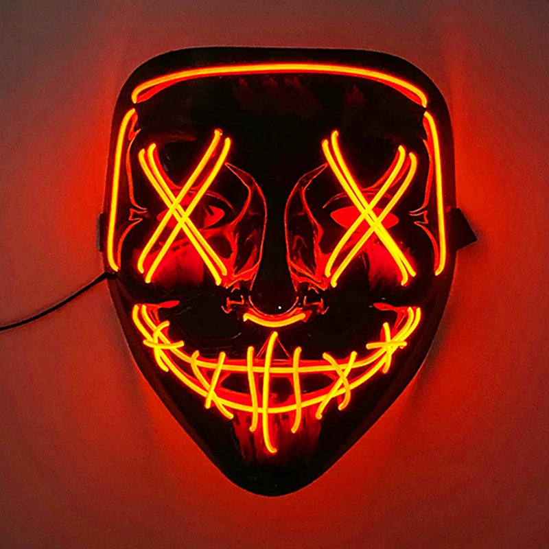Halloween carnaval fête Costume décoration LED lumineuse masque Halloween masque LED masque éclairer masques de fête pour la fête lumineuse