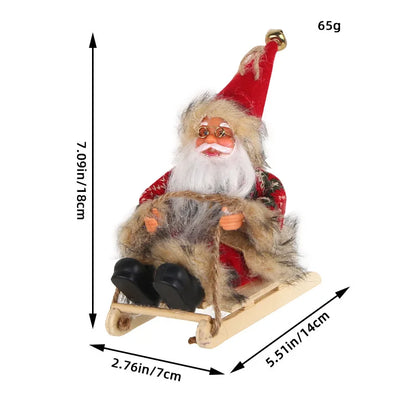 Traîneau de noël, poupée du père noël, décoration d'arbre de noël suspendu, décorations pour la maison, cadeau du nouvel an 2026