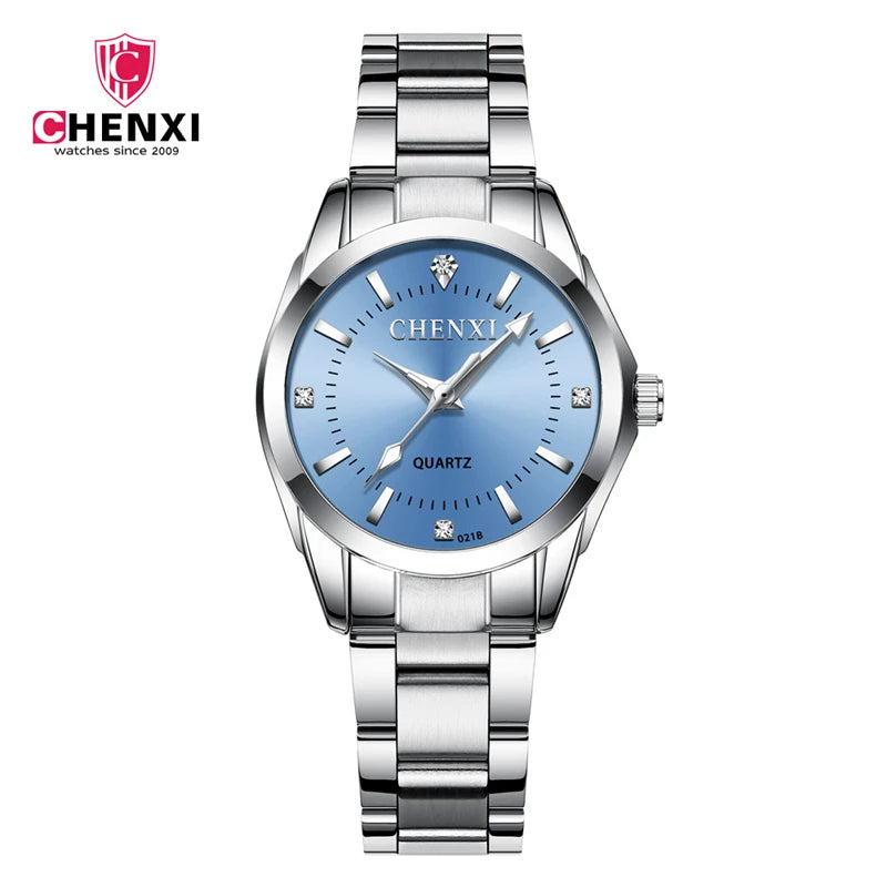 CHENXI 021B montre à Quartz pour femmes mode élégante étanche bracelet en acier inoxydable