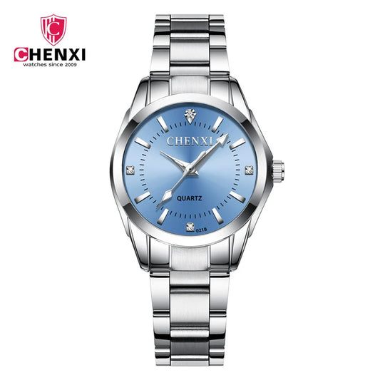 CHENXI 021B montre à Quartz pour femmes mode élégante étanche bracelet en acier inoxydable