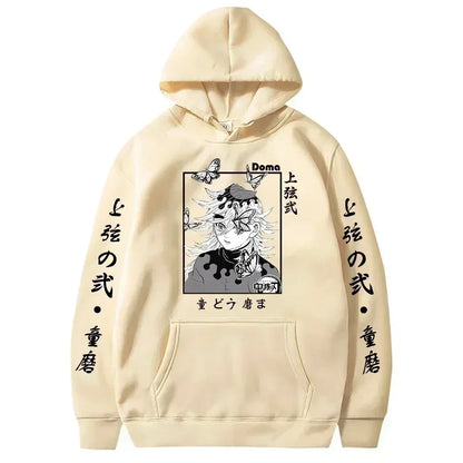 Sweat à capuche pour hommes et femmes, imprimé graphique Douma, décontracté, ample, Harajuku, unisexe, automne, chaud, tendance, Anime Demon Slayer