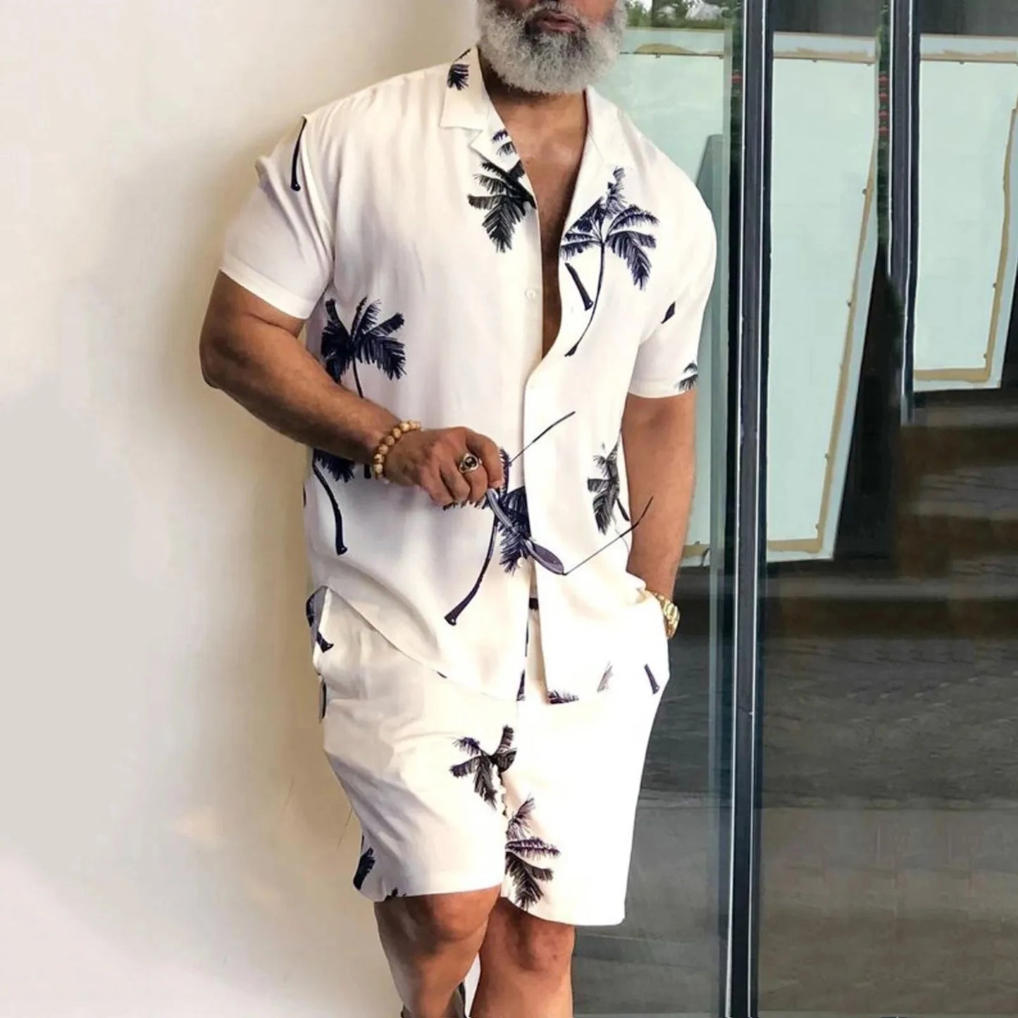 AMP Tree-Ensemble deux pièces pour hommes, chemises et shorts College en 3D, vêtements de plage unisexes, chemise à revers hawaïenne, olympiques à la mode, 2 pièces