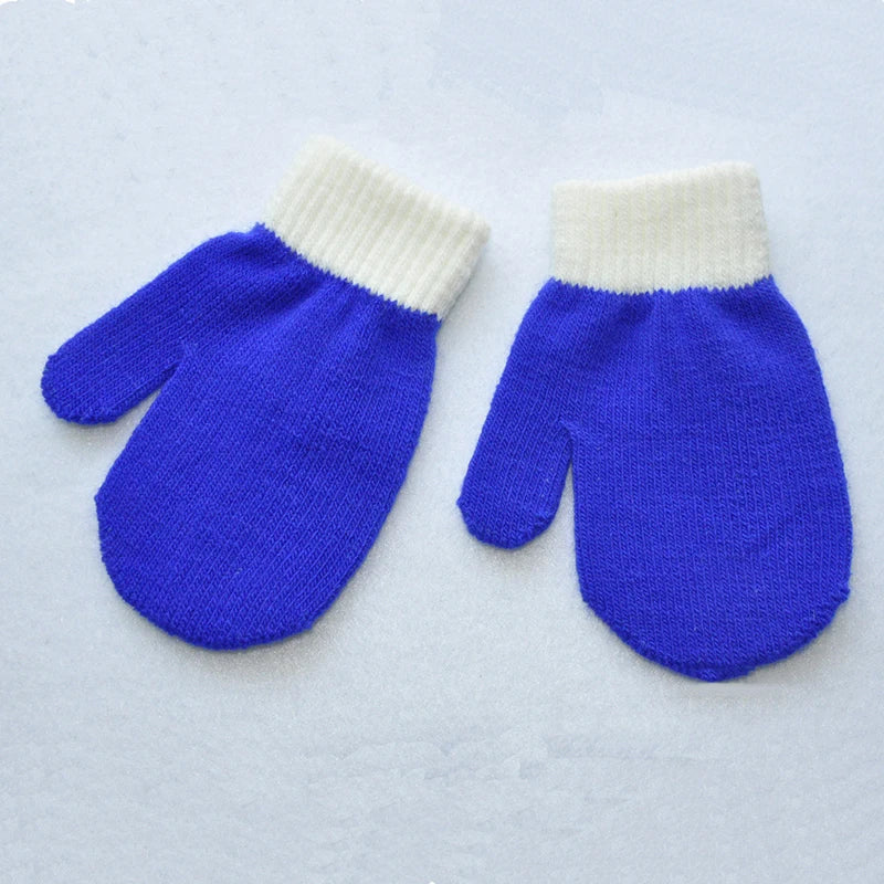 Gants d'hiver chauds pour bébés de 1 à 4 ans, mitaines tricotées en Patchwork, gants à doigts complets pour étudiants de la maternelle
