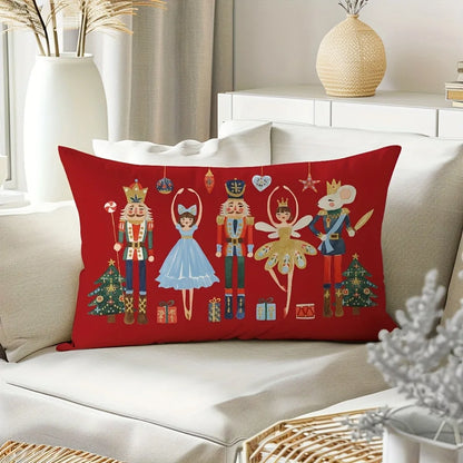 Taies d'oreiller de Noël casse-noisette et de ballet : décor rouge festif avec casse-noisette, ballerines et plus! décoration de la maison