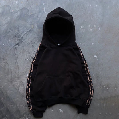 Mode 2 pièces côté rayé polyvalent confort pull à capuche taille élastique pantalons de sport ensemble Y2K hommes femmes décontracté Streetwear