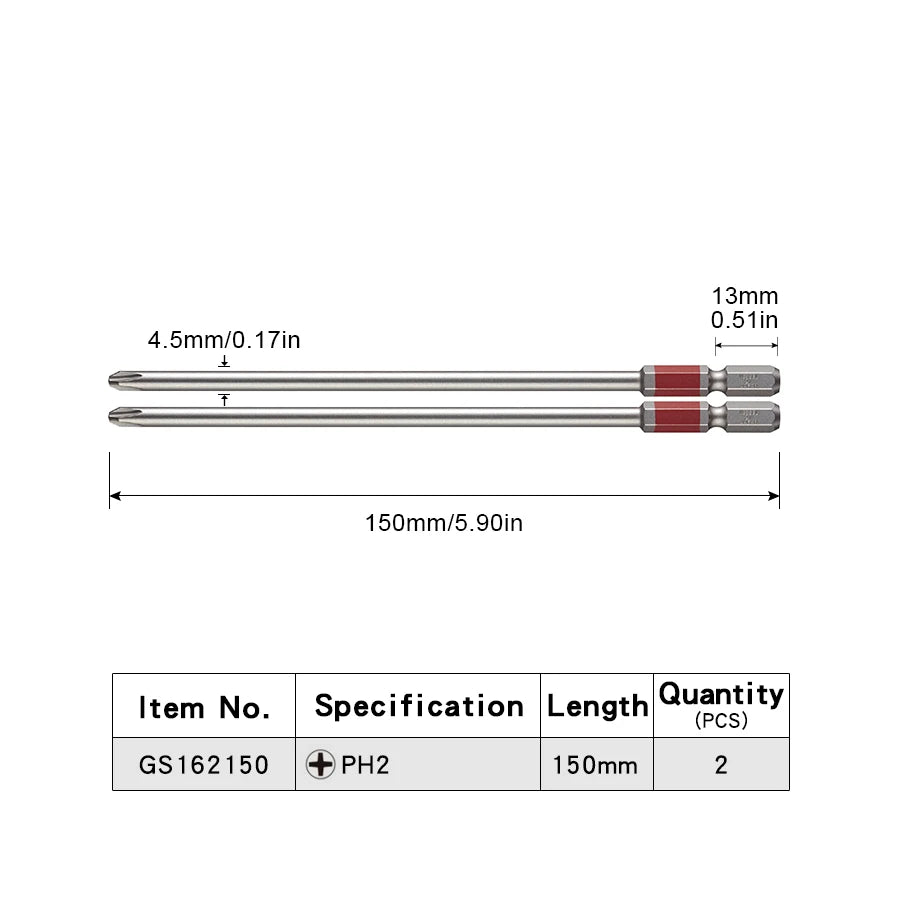 VESSEL-Jeu d'embouts de tournevis pour Phillips et vis à fente, embout magnétique à tête unique, accessoires pour outils à main, série NO.GS16