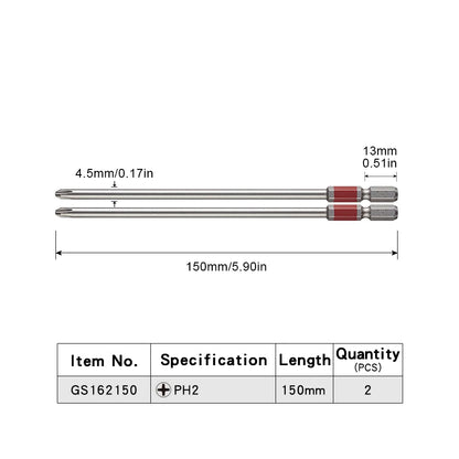 VESSEL-Jeu d'embouts de tournevis pour Phillips et vis à fente, embout magnétique à tête unique, accessoires pour outils à main, série NO.GS16
