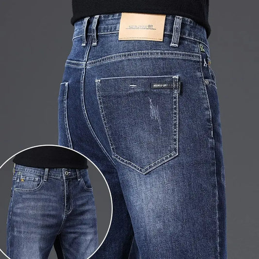 Jean décontracté intelligent pour hommes, pantalon de sport extensible, coréen, solide, pleine longueur, droit, pour le travail au bureau, automne et hiver