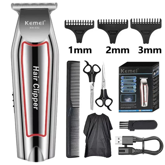 Kemei tondeuse à cheveux tondeuse à barbe électrique pour hommes tondeuse à cheveux coupe de cheveux Machine coupe de cheveux Kit de toilettage KM-032 tondeuse à cheveux