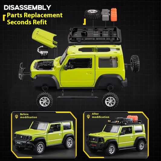 CCA 1:32 Suzuki Jimny édition d'assemblage alliage moulé sous pression modèle tout-terrain véhicule jouet enfants cadeau collection voiture ornement affichage à la mode