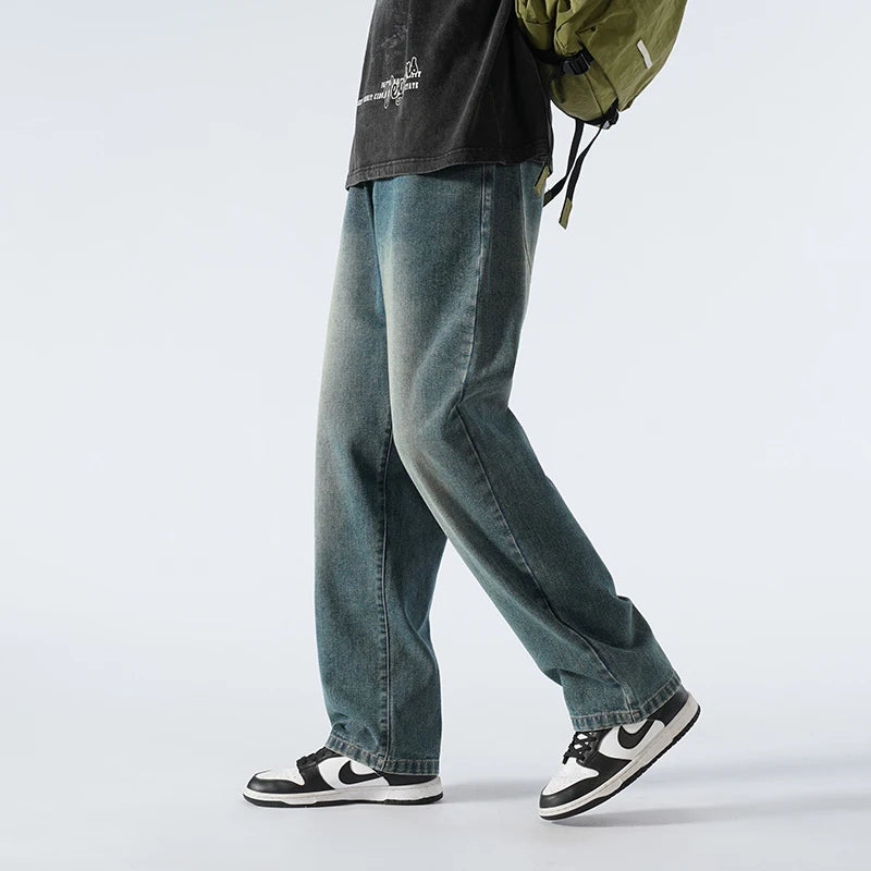Jean surdimensionné pour hommes, pantalon Extra Long, longueur au sol, épais, 115cm, 110cm, jambes droites, 190cm, automne