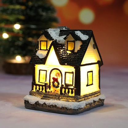 Nouvelles décorations de noël en résine, petite maison, Micro paysage, petits ornements, cadeaux de noël
