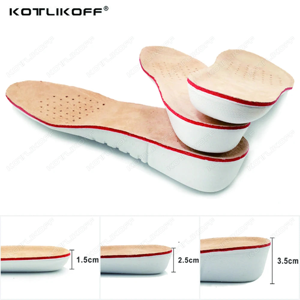 KOTLIKOFF semelles intérieures pour augmenter la croissance 1.5/2.5/3.5cm semelle intérieure de levage de hauteur Invisible chaussures intérieures semelle talon rehaussant l'insertion