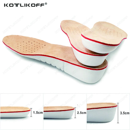 KOTLIKOFF semelles intérieures pour augmenter la croissance 1.5/2.5/3.5cm semelle intérieure de levage de hauteur Invisible chaussures intérieures semelle talon rehaussant l'insertion