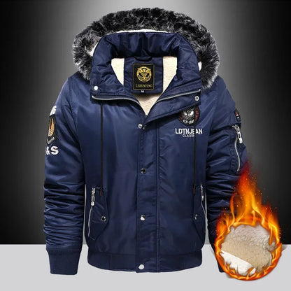 Parka épaisse en duvet pour homme, manteau surdimensionné en velours épais, marque garde au chaud, noir, bleu, rouge, veste rembourrée, hiver 2024